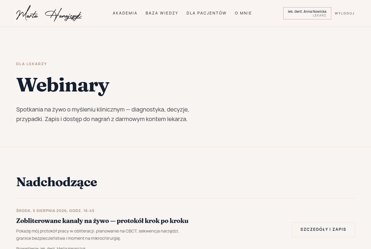 Podgląd: Webinary na żywo i nagrania